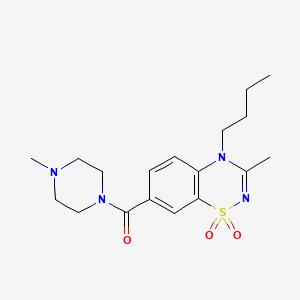molecular formula C18H26N4O3S B11225682 (4-butyl-3-methyl-1,1-dioxido-4H-1,2,4-benzothiadiazin-7-yl)(4-methylpiperazin-1-yl)methanone 