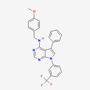 molecular formula C27H21F3N4O B11225706 N-(4-methoxybenzyl)-5-phenyl-7-[3-(trifluoromethyl)phenyl]-7H-pyrrolo[2,3-d]pyrimidin-4-amine 