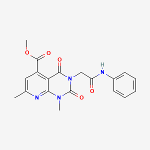 molecular formula C19H18N4O5 B11225742 Methyl 1,7-dimethyl-2,4-dioxo-3-[2-oxo-2-(phenylamino)ethyl]-1,2,3,4-tetrahydropyrido[2,3-d]pyrimidine-5-carboxylate 