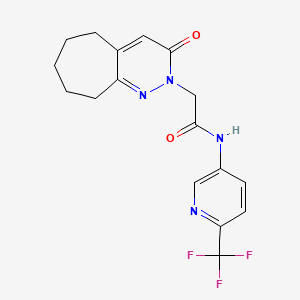 molecular formula C17H17F3N4O2 B11225777 2-(3-oxo-3,5,6,7,8,9-hexahydro-2H-cyclohepta[c]pyridazin-2-yl)-N-[6-(trifluoromethyl)pyridin-3-yl]acetamide 