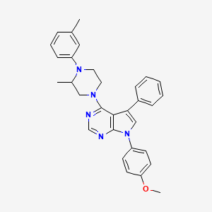 molecular formula C31H31N5O B11225887 7-(4-methoxyphenyl)-4-[3-methyl-4-(3-methylphenyl)piperazin-1-yl]-5-phenyl-7H-pyrrolo[2,3-d]pyrimidine 