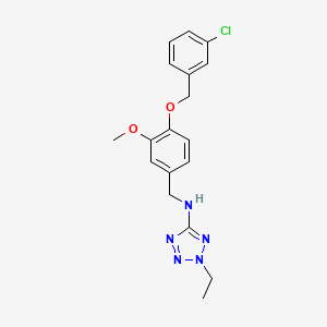 molecular formula C18H20ClN5O2 B11225898 N-{4-[(3-chlorobenzyl)oxy]-3-methoxybenzyl}-2-ethyl-2H-tetrazol-5-amine 