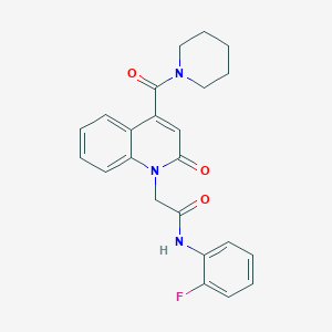 molecular formula C23H22FN3O3 B11225906 N-(2-fluorophenyl)-2-[2-oxo-4-(piperidin-1-ylcarbonyl)quinolin-1(2H)-yl]acetamide 
