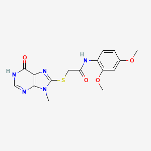 molecular formula C16H17N5O4S B11225913 N-(2,4-dimethoxyphenyl)-2-[(9-methyl-6-oxo-6,9-dihydro-1H-purin-8-yl)sulfanyl]acetamide 