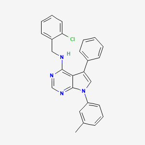 molecular formula C26H21ClN4 B11226212 N-(2-chlorobenzyl)-7-(3-methylphenyl)-5-phenyl-7H-pyrrolo[2,3-d]pyrimidin-4-amine 