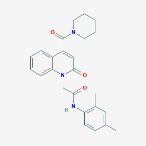 molecular formula C25H27N3O3 B11226237 N-(2,4-dimethylphenyl)-2-[2-oxo-4-(piperidin-1-ylcarbonyl)quinolin-1(2H)-yl]acetamide 