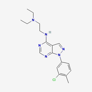 molecular formula C18H23ClN6 B11226509 N'-[1-(3-chloro-4-methylphenyl)-1H-pyrazolo[3,4-d]pyrimidin-4-yl]-N,N-diethylethane-1,2-diamine 
