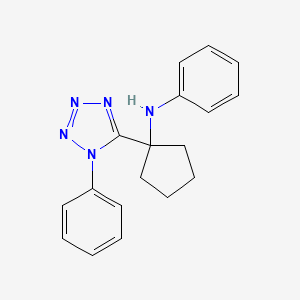 molecular formula C18H19N5 B11226522 N-[1-(1-phenyl-1H-tetrazol-5-yl)cyclopentyl]aniline 
