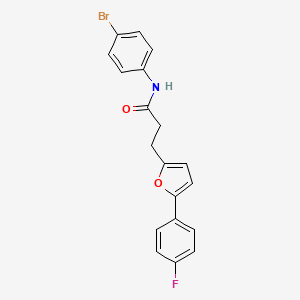 molecular formula C19H15BrFNO2 B11226858 N-(4-bromophenyl)-3-[5-(4-fluorophenyl)furan-2-yl]propanamide 