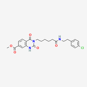 molecular formula C24H26ClN3O5 B11226897 methyl 3-[6-[2-(4-chlorophenyl)ethylamino]-6-oxohexyl]-2,4-dioxo-1H-quinazoline-7-carboxylate 