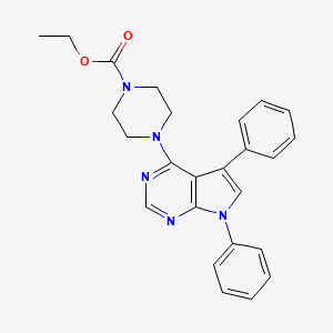 molecular formula C25H25N5O2 B11227043 Ethyl 4-{5,7-diphenyl-7H-pyrrolo[2,3-D]pyrimidin-4-YL}piperazine-1-carboxylate 