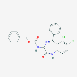 molecular formula C23H17Cl2N3O3 B112271 benzyl N-[7-chloro-5-(2-chlorophenyl)-2-oxo-1,3-dihydro-1,4-benzodiazepin-3-yl]carbamate CAS No. 209985-28-4