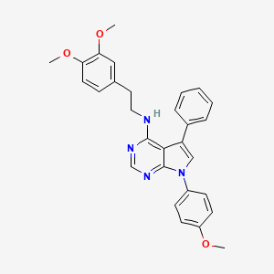 molecular formula C29H28N4O3 B11227294 N-[2-(3,4-dimethoxyphenyl)ethyl]-7-(4-methoxyphenyl)-5-phenyl-7H-pyrrolo[2,3-d]pyrimidin-4-amine 