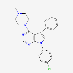 molecular formula C23H22ClN5 B11227323 7-(4-chlorophenyl)-4-(4-methylpiperazin-1-yl)-5-phenyl-7H-pyrrolo[2,3-d]pyrimidine 