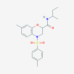 molecular formula C21H26N2O4S B11227330 N-(butan-2-yl)-7-methyl-4-[(4-methylphenyl)sulfonyl]-3,4-dihydro-2H-1,4-benzoxazine-2-carboxamide 
