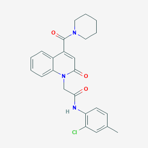 molecular formula C24H24ClN3O3 B11227734 N-(2-chloro-4-methylphenyl)-2-[2-oxo-4-(piperidin-1-ylcarbonyl)quinolin-1(2H)-yl]acetamide 