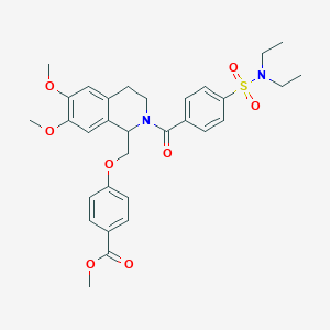molecular formula C31H36N2O8S B11227785 Methyl 4-({2-[4-(diethylsulfamoyl)benzoyl]-6,7-dimethoxy-1,2,3,4-tetrahydroisoquinolin-1-YL}methoxy)benzoate 