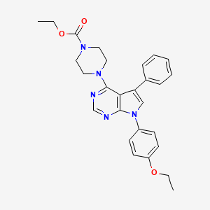 molecular formula C27H29N5O3 B11227926 ethyl 4-[7-(4-ethoxyphenyl)-5-phenyl-7H-pyrrolo[2,3-d]pyrimidin-4-yl]piperazine-1-carboxylate 