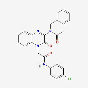 molecular formula C25H21ClN4O3 B11227948 N-benzyl-N-(4-{2-[(4-chlorophenyl)amino]-2-oxoethyl}-3-oxo-3,4-dihydroquinoxalin-2-yl)acetamide 