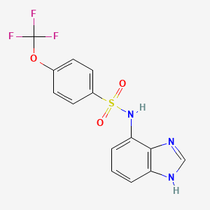 molecular formula C14H10F3N3O3S B11228063 Benzenesulfonamide, N-(3H-benzoimidazol-4-yl)-4-trifluoromethoxy- 