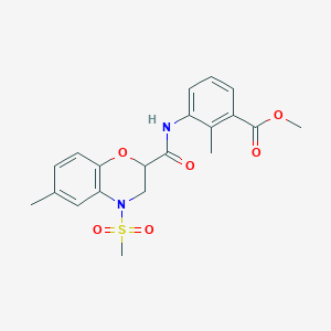molecular formula C20H22N2O6S B11228251 methyl 2-methyl-3-({[6-methyl-4-(methylsulfonyl)-3,4-dihydro-2H-1,4-benzoxazin-2-yl]carbonyl}amino)benzoate 