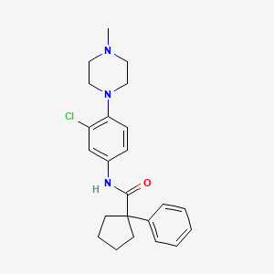 molecular formula C23H28ClN3O B11228257 N-[3-chloro-4-(4-methylpiperazin-1-yl)phenyl]-1-phenylcyclopentanecarboxamide 