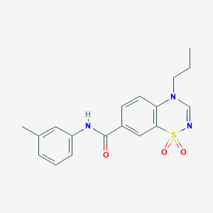 molecular formula C18H19N3O3S B11228302 N-(3-methylphenyl)-4-propyl-4H-1,2,4-benzothiadiazine-7-carboxamide 1,1-dioxide 