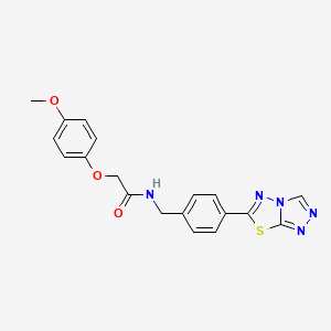 molecular formula C19H17N5O3S B11228463 2-(4-methoxyphenoxy)-N-[4-([1,2,4]triazolo[3,4-b][1,3,4]thiadiazol-6-yl)benzyl]acetamide 