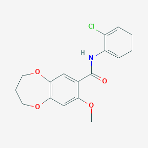 molecular formula C17H16ClNO4 B11228507 N-(2-chlorophenyl)-8-methoxy-3,4-dihydro-2H-1,5-benzodioxepine-7-carboxamide 