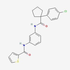 molecular formula C23H21ClN2O2S B11228754 N-[3-({[1-(4-chlorophenyl)cyclopentyl]carbonyl}amino)phenyl]thiophene-2-carboxamide 