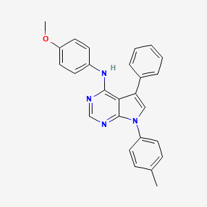 molecular formula C26H22N4O B11228829 N-(4-methoxyphenyl)-7-(4-methylphenyl)-5-phenyl-7H-pyrrolo[2,3-d]pyrimidin-4-amine 