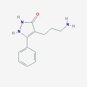 molecular formula C12H15N3O B112289 4-(3-aminopropyl)-5-phenyl-1,2-dihydro-3H-pyrazol-3-one CAS No. 214839-85-7