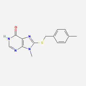 molecular formula C14H14N4OS B11228968 9-methyl-8-[(4-methylbenzyl)sulfanyl]-1,9-dihydro-6H-purin-6-one 