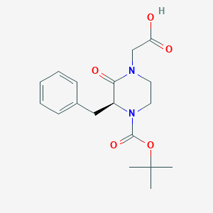 molecular formula C18H24N2O5 B112290 (3S)-4-Boc-1-carboxymethyl-3-benzyl-piperazin-2-one CAS No. 215121-89-4