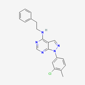 molecular formula C20H18ClN5 B11229005 1-(3-chloro-4-methylphenyl)-N-(2-phenylethyl)-1H-pyrazolo[3,4-d]pyrimidin-4-amine 