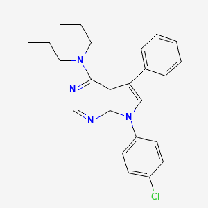 molecular formula C24H25ClN4 B11229456 7-(4-chlorophenyl)-5-phenyl-N,N-dipropylpyrrolo[2,3-d]pyrimidin-4-amine 
