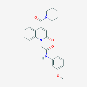 molecular formula C24H25N3O4 B11229696 N-(3-methoxyphenyl)-2-[2-oxo-4-(piperidin-1-ylcarbonyl)quinolin-1(2H)-yl]acetamide 