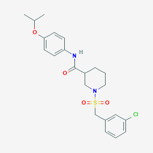 molecular formula C22H27ClN2O4S B11229799 1-[(3-chlorobenzyl)sulfonyl]-N-[4-(propan-2-yloxy)phenyl]piperidine-3-carboxamide 