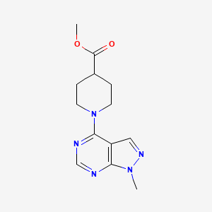 molecular formula C13H17N5O2 B11229832 methyl 1-(1-methyl-1H-pyrazolo[3,4-d]pyrimidin-4-yl)piperidine-4-carboxylate 
