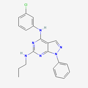 molecular formula C20H19ClN6 B11229859 N~4~-(3-chlorophenyl)-1-phenyl-N~6~-propyl-1H-pyrazolo[3,4-d]pyrimidine-4,6-diamine 