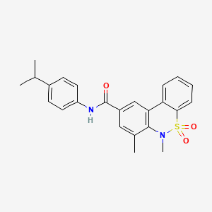 molecular formula C24H24N2O3S B11229946 N-(4-isopropylphenyl)-6,7-dimethyl-6H-dibenzo[c,e][1,2]thiazine-9-carboxamide 5,5-dioxide 