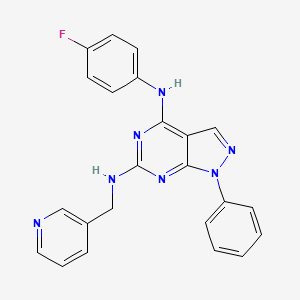 molecular formula C23H18FN7 B11230002 N~4~-(4-fluorophenyl)-1-phenyl-N~6~-(pyridin-3-ylmethyl)-1H-pyrazolo[3,4-d]pyrimidine-4,6-diamine 