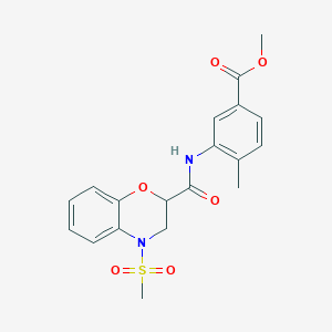 molecular formula C19H20N2O6S B11230550 methyl 4-methyl-3-({[4-(methylsulfonyl)-3,4-dihydro-2H-1,4-benzoxazin-2-yl]carbonyl}amino)benzoate 