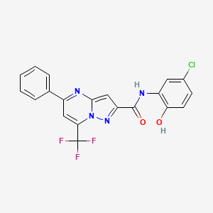 molecular formula C20H12ClF3N4O2 B11230688 N-(5-chloro-2-hydroxyphenyl)-5-phenyl-7-(trifluoromethyl)pyrazolo[1,5-a]pyrimidine-2-carboxamide 