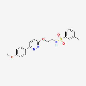 molecular formula C20H21N3O4S B11231244 N-(2-((6-(4-methoxyphenyl)pyridazin-3-yl)oxy)ethyl)-3-methylbenzenesulfonamide 