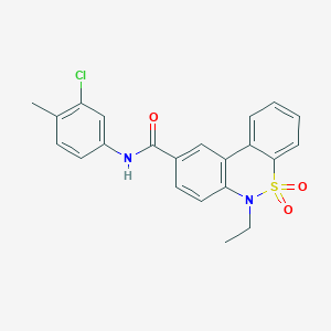 molecular formula C22H19ClN2O3S B11231374 N-(3-chloro-4-methylphenyl)-6-ethyl-6H-dibenzo[c,e][1,2]thiazine-9-carboxamide 5,5-dioxide 