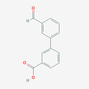 molecular formula C14H10O3 B112320 3'-Formyl-[1,1'-biphenyl]-3-carboxylic acid CAS No. 222180-19-0