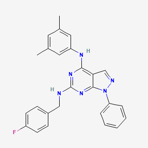 molecular formula C26H23FN6 B11232331 N~4~-(3,5-dimethylphenyl)-N~6~-(4-fluorobenzyl)-1-phenyl-1H-pyrazolo[3,4-d]pyrimidine-4,6-diamine 
