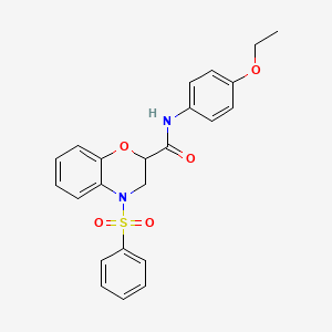 molecular formula C23H22N2O5S B11232548 N-(4-ethoxyphenyl)-4-(phenylsulfonyl)-3,4-dihydro-2H-1,4-benzoxazine-2-carboxamide 
