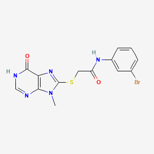 molecular formula C14H12BrN5O2S B11232806 N-(3-bromophenyl)-2-[(9-methyl-6-oxo-6,9-dihydro-1H-purin-8-yl)sulfanyl]acetamide 